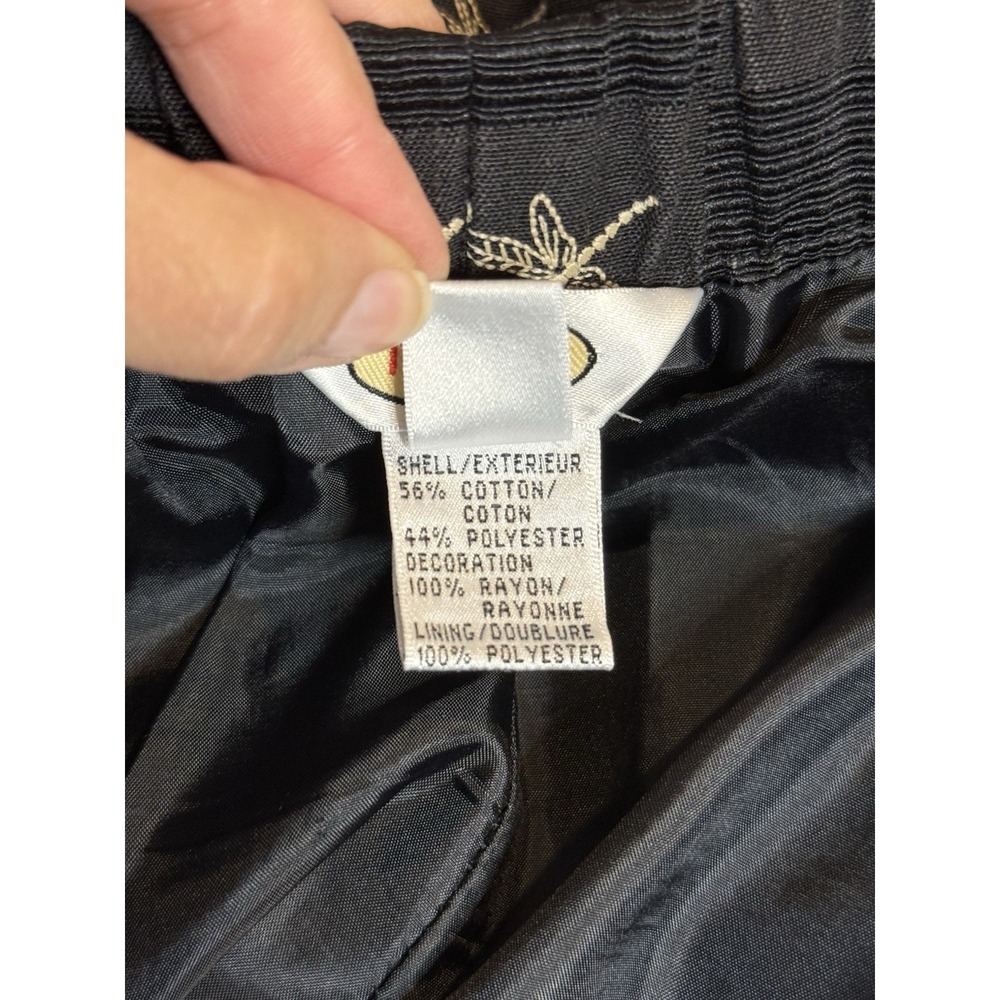Vintage Talbots Women's Sz 16 Dragonfly Embroidered Cotton Straight Crop Pant - Picture 7 of 8